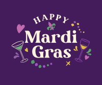 Mardi Gras Toast Facebook Post Design