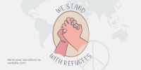 World Refugee Hand Lineart Twitter Post Design