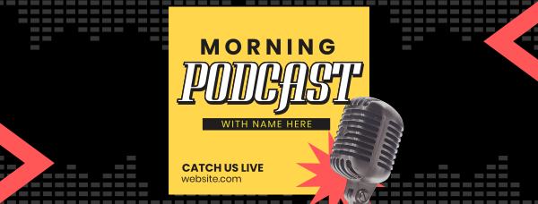 Morning Podcast Stream Facebook Cover Design