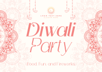 Diwali Party Postcard Design