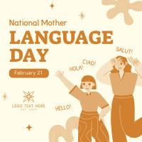 Mother Language Day Linkedin Post Design