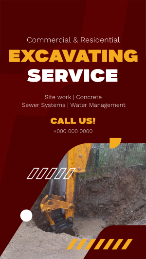 Modern Excavating Service Facebook story Image Preview