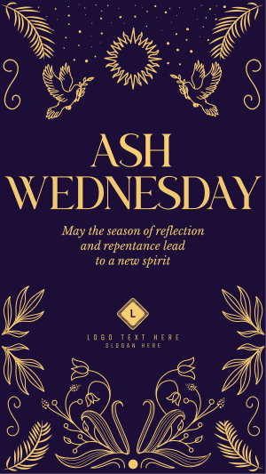 Rustic Ash Wednesday Instagram story Image Preview