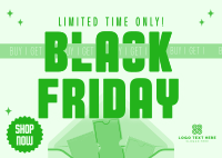 Coupons Black Friday  Postcard Design