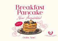 Breakfast Blueberry Pancake Postcard Design