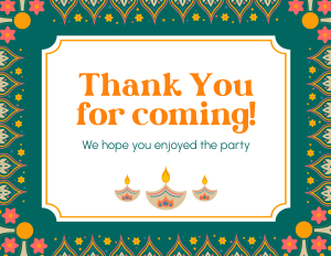 Diwali Festival Thank You Card Image Preview