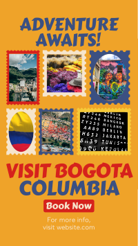 Travel to Colombia Postage Stamps TikTok video Image Preview