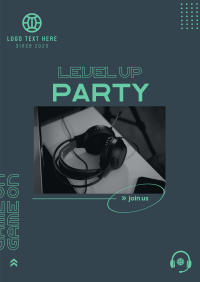 Level Up Party Poster Design