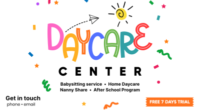 Cute Daycare Facebook event cover Image Preview