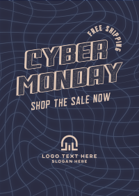 Vaporwave Cyber Monday Flyer Design