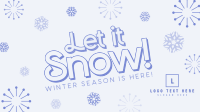 Let It Snow Winter Greeting Facebook Event Cover Design