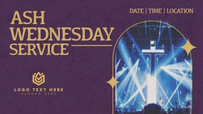 Retro Ash Wednesday Service Facebook event cover Image Preview