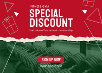 Christmas Fitness Discount Postcard Image Preview