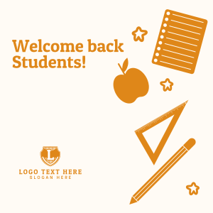 Welcome Back Students Greeting Instagram post Image Preview