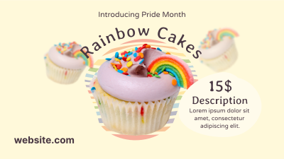 Pride Rainbow Cupcake Facebook event cover Image Preview