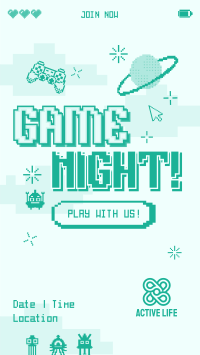 Pixelated Game Night Facebook story Image Preview