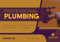 Modern Professional Plumbing Postcard Design