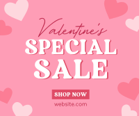 Valentine Hearts Special Sale Facebook Post Design