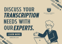 Transcription Experts Postcard Image Preview