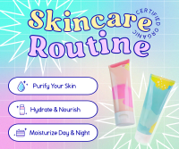 Y2K Skincare Routine Facebook Post Design