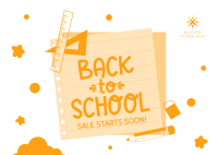 Back To School Greetings Postcard Image Preview