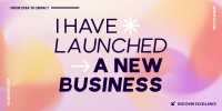 New Business Launch Gradient Twitter Post Design