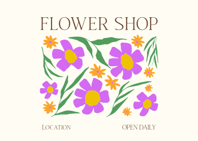 Flower & Gift Shop Postcard Image Preview