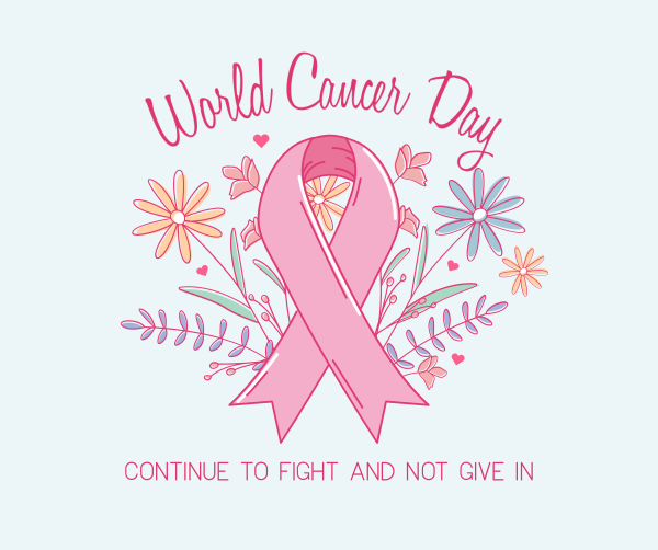 Cancer Day Floral Facebook Post Design Image Preview