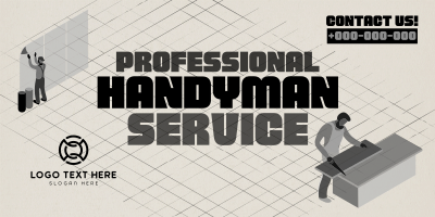 Isometric Handyman Services Twitter Post Image Preview