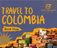 Travel to Colombia Paper Cutouts Facebook Post Design
