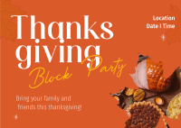 Thanksgiving Block Party Postcard Image Preview