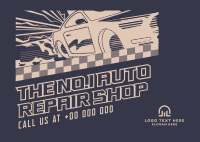 Auto Repair Shop Postcard Design