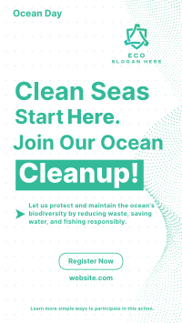 Ocean Day Clean Up Minimalist Instagram reel Image Preview