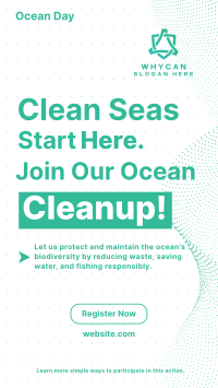 Ocean Day Clean Up Minimalist Instagram reel Image Preview