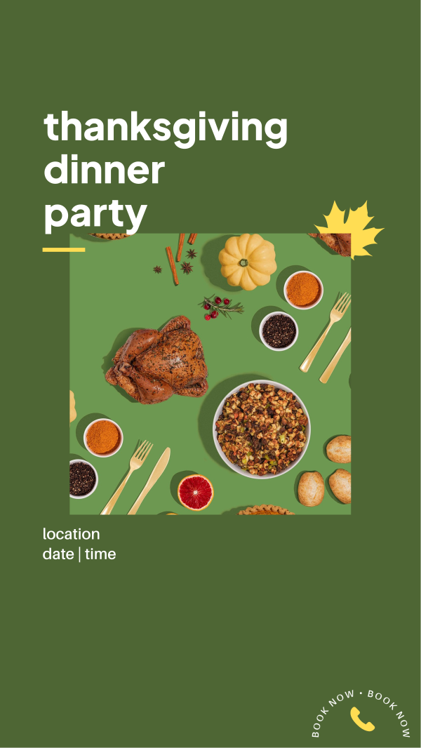 Thanksgiving Dinner Party Instagram Story Design Image Preview