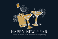 New Year Toast Pinterest Cover Design