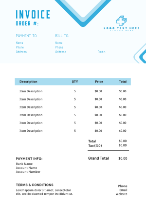 Diamond Curvy Edges Invoice Image Preview