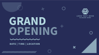 Geometric Shapes Grand Opening Facebook Event Cover Design
