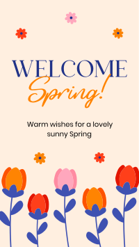 Welcome Spring Greeting Facebook Story Design