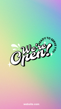 We're Open Funky Instagram story Image Preview