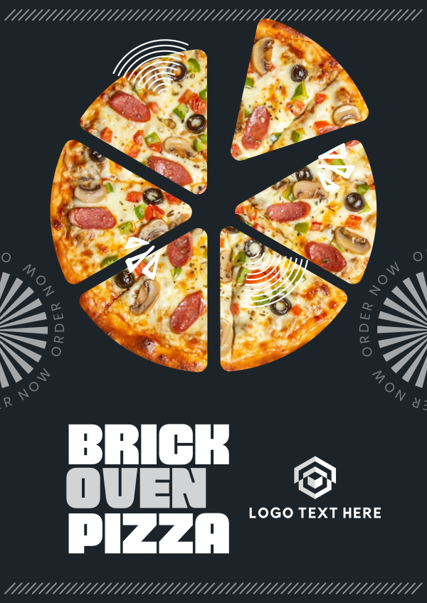 Simple Brick Oven Pizza Flyer Design Image Preview