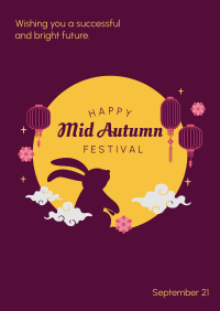Mid Autumn Festival Rabbit Poster Design