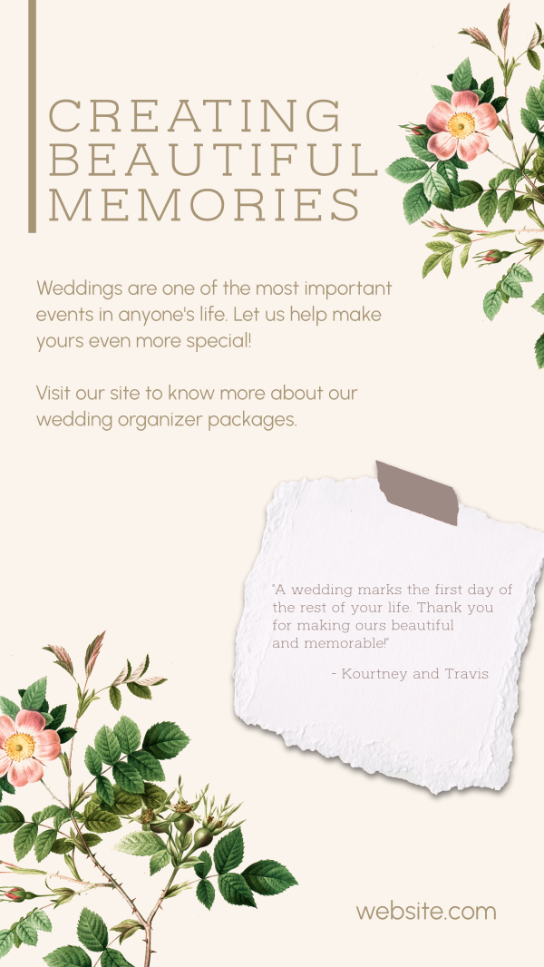 Creating Beautiful Memories Instagram Story Design