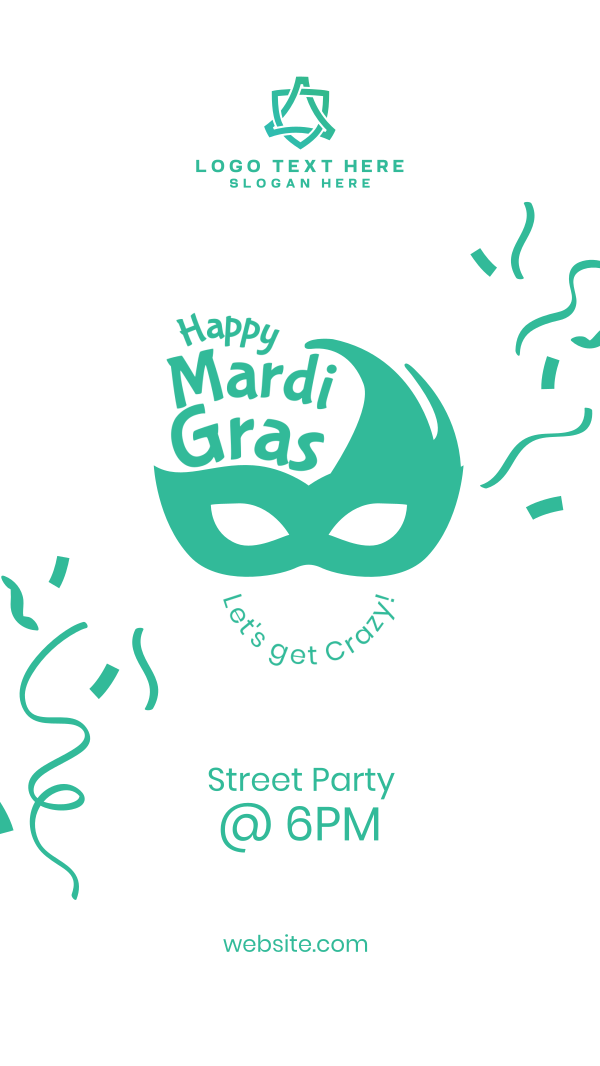 Mardi Gras Masquerade Facebook Story Design