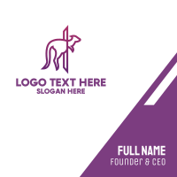 Modern Purple Kangaroo Business Card Design