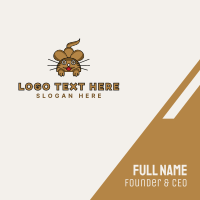 Brown Mouse Outline Business Card Design