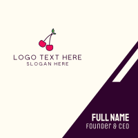 Red Cherry Cherries Business Card Design