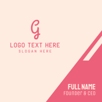 Pink Feminine Letter G Business Card Design