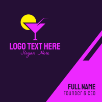 Purple Cocktail Bar Business Card Design