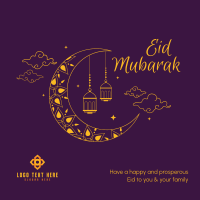 Magical Moon Eid Mubarak Instagram Post Design